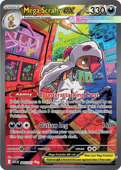 Mega Scrafty ex - (285/217) - ME: Ascended Heroes - (Special Illustration Rare)
