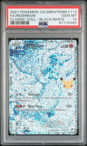 PSA 10 - Celebrations - Reshiram #113