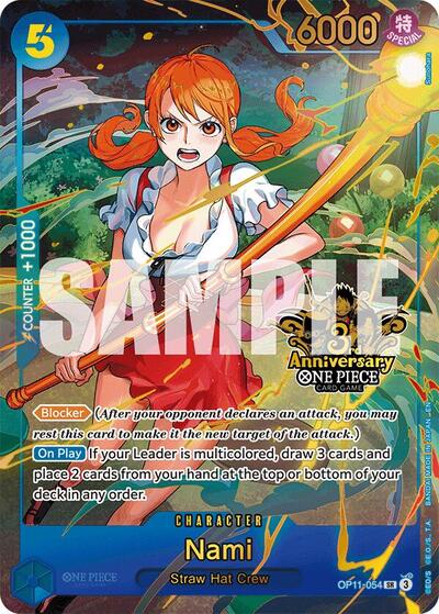 Nami (Japanese Version 3rd Anniversary Set) - (OP11-054) - One Piece Promotion Cards - (Super Rare)