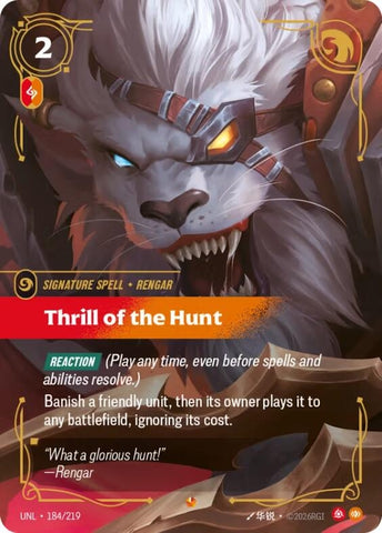 Image for Thrill of the Hunt (184/219) (Unleashed) - Riftbound: League of Legends Trading Card Game