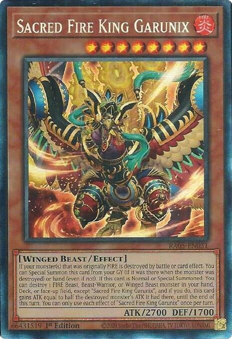 Sacred Fire King Garunix (Collector's Rare) (RA05-EN031) (Rarity Collection 5)
