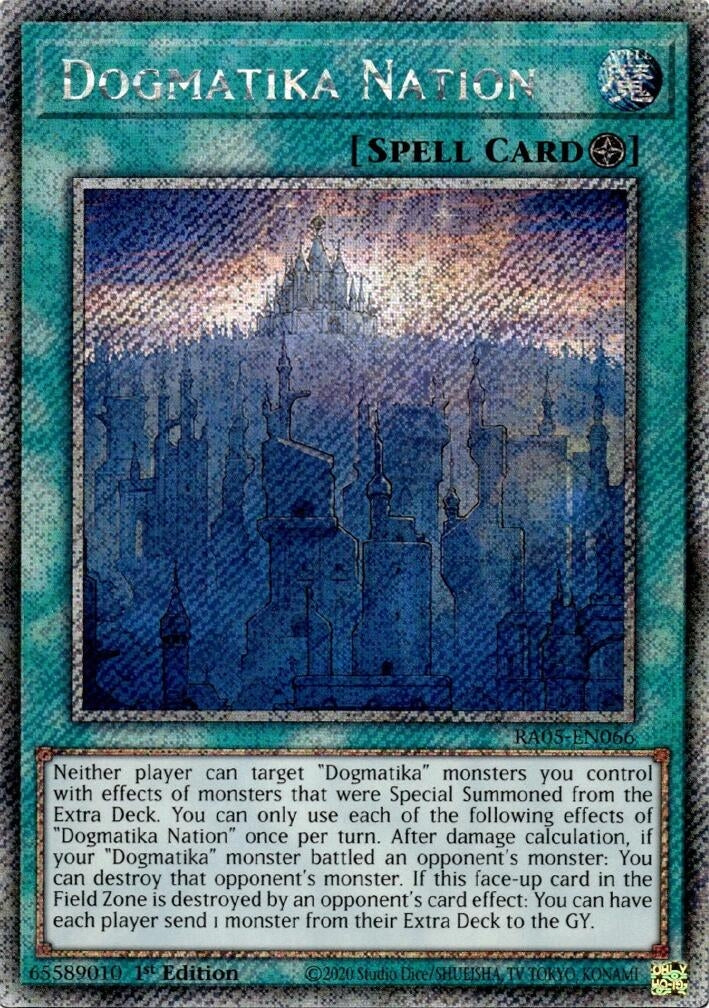 Dogmatika Nation (Platinum Secret Rare) (RA05-EN066) (Rarity Collection 5)