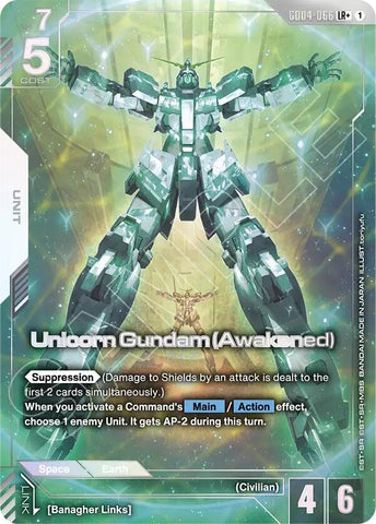 Image for Unicorn Gundam (Awakened) (LR+) (GD04-066) (Phantom Aria) - Gundam Card Game