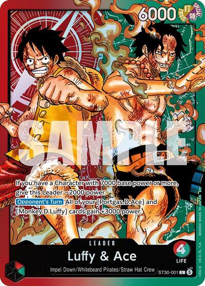 Luffy & Ace - (ST30-001) - Starter Deck EX: Luffy & Ace - (Leader)