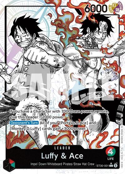 Luffy & Ace (Parallel) - (ST30-001) - Starter Deck EX: Luffy & Ace - (Leader)