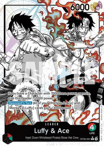 Luffy & Ace (Parallel) - (ST30-001) - Starter Deck EX: Luffy & Ace - (Leader)