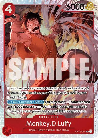 Monkey.D.Luffy - (OP16-015) - The Time of Battle - (Super Rare)