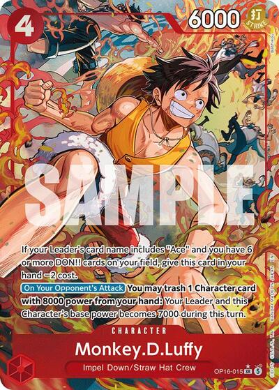 Monkey.D.Luffy - (OP16-015) - The Time of Battle - (Super Rare)