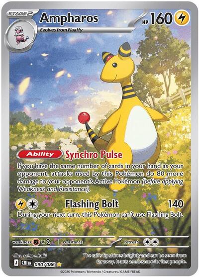 Ampharos - (090/086) - ME04: Chaos Rising - (Illustration Rare)