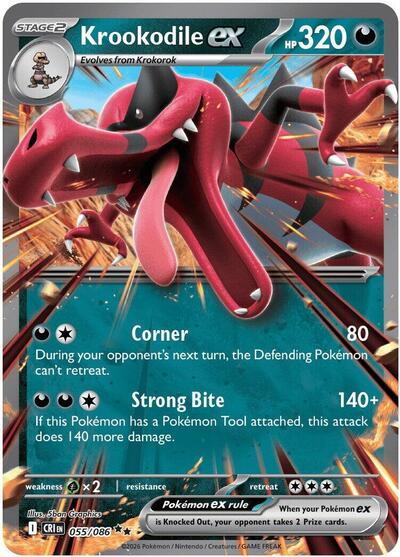 Krookodile ex - (055/086) - ME04: Chaos Rising - (Double Rare)
