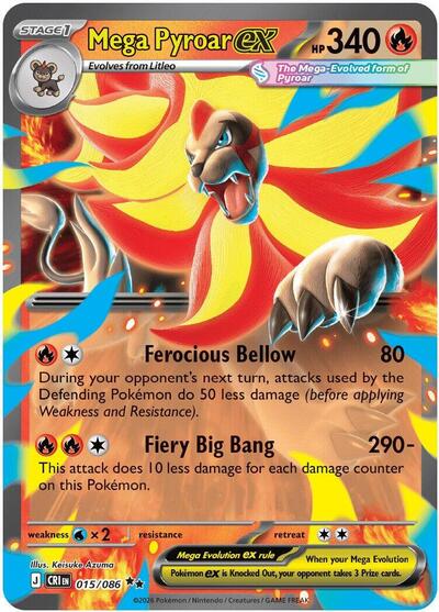 Mega Pyroar ex - (015/086) - ME04: Chaos Rising - (Double Rare)