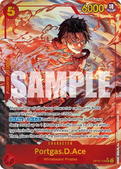 Portgas.D.Ace - (OP16-118) - The Time of Battle - (Secret Rare)