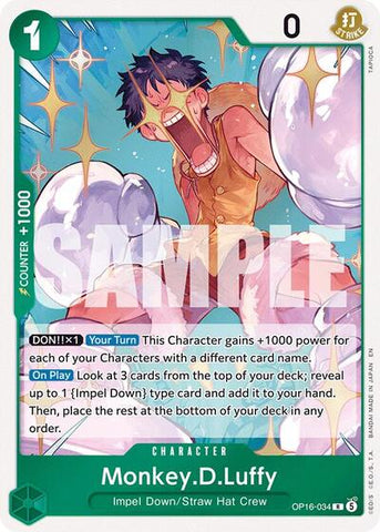 Monkey.D.Luffy - (OP16-034) - The Time of Battle - (Rare)