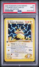 PSA 9 - Gym Heroes 1st Edition  - LT.Surge's Electabuzz