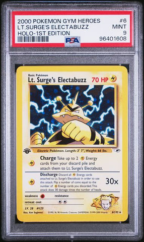 PSA 9 - Gym Heroes 1st Edition  - LT.Surge's Electabuzz #6