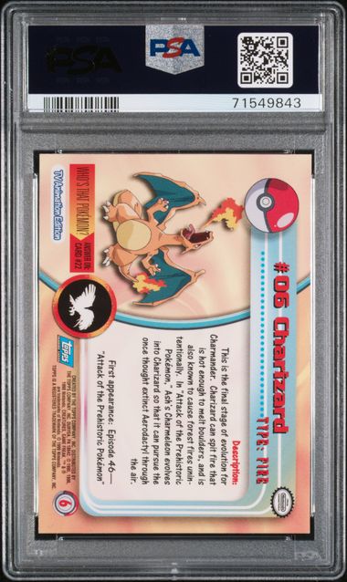 PSA 6 - 1999 Topps   - Charizard Foil