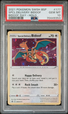 PSA 10 - Black Star Promo - Special Delivery Bidoof #177