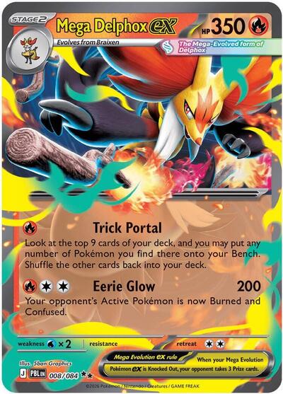 Mega Delphox ex - (008/084) - ME05: Pitch Black - (Double Rare)