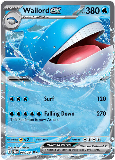 Wailord ex - (016/084) - ME05: Pitch Black - (Double Rare)