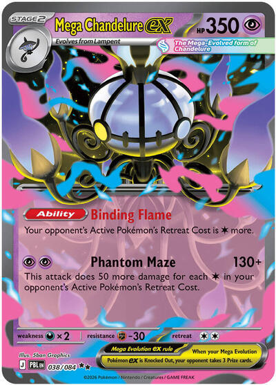 Mega Chandelure ex - (038/084) - ME05: Pitch Black - (Double Rare)