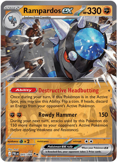 Rampardos ex - (045/084) - ME05: Pitch Black - (Double Rare)