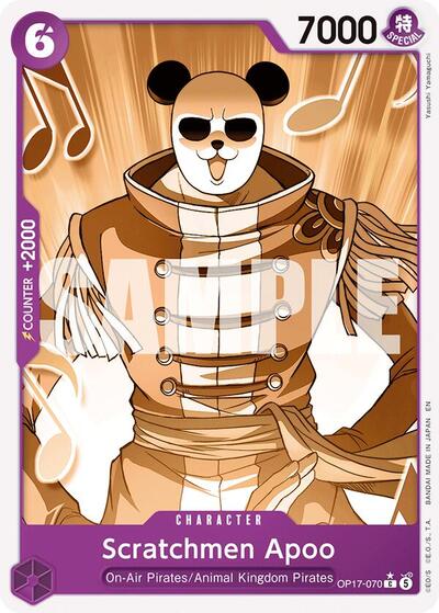 Scratchmen Apoo (Pandaman Art) - (OP17-070) - The World's Strongest Warriors - (Common)