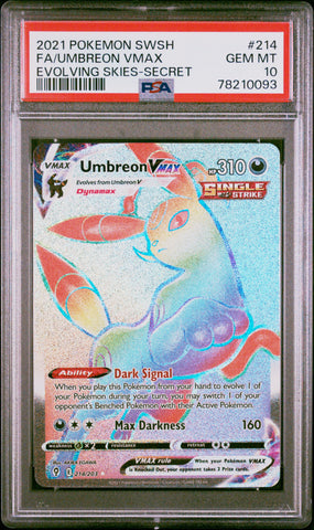PSA 10 - Evolving Skies - Umbreon Vmax #214