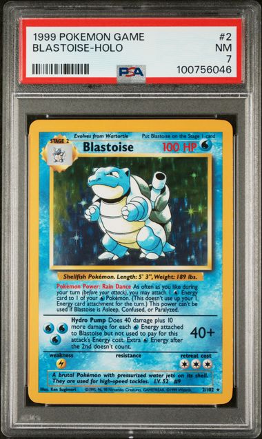 PSA 7  - 1999 Pokemon Base Unlimited - Blastoise Holo