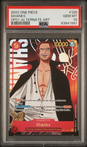 PSA 10 - Romance Dawn - Shanks (Alternate Art) #120
