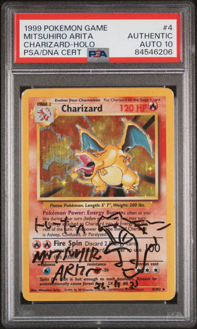 PSA 10 - Autograph Mitsuhiro Arita + Authentic Grade Base Set - Charizard Holo #4