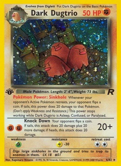 Dark Dugtrio (6) - (06/82) - Team Rocket - (Holo Rare)