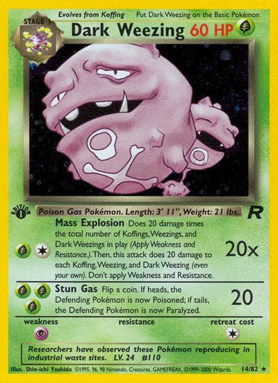 Dark Weezing (14) - (14/82) - Team Rocket - (Holo Rare)