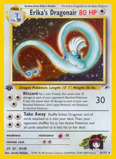 Erika's Dragonair - (004/132) - Gym Heroes - (Holo Rare)