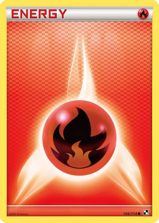 Fire Energy 106/114 - Black and White Reverse Holofoil