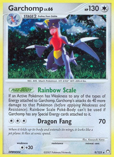 Garchomp - (9/123) - Mysterious Treasures - (Holo Rare)