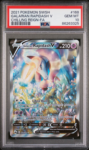PSA 10 - Chilling Reign - Galarian Rapidash V #168