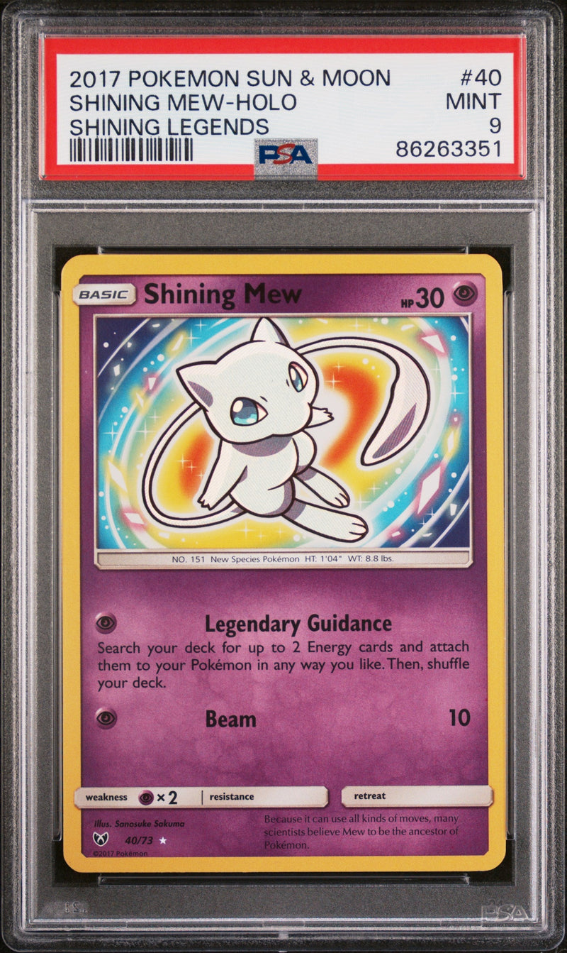 PSA 9 - Shining Legends - Shining Mew Holo