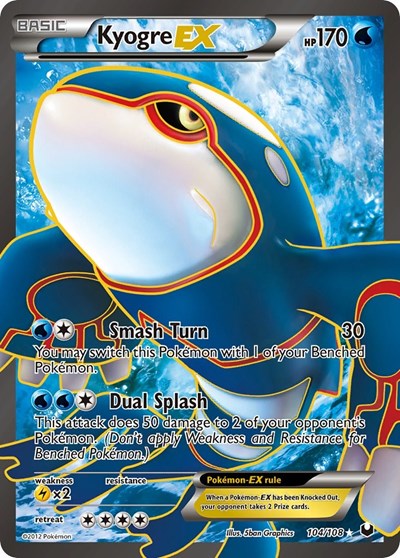 Kyogre EX (104) - (104/108) - Dark Explorers - (Ultra Rare)