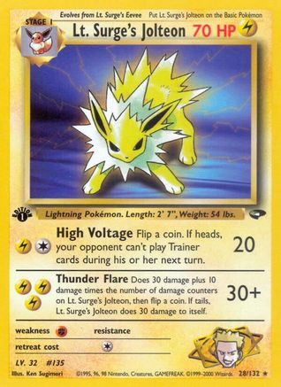 Lt. Surge's Jolteon (28/132) [Gym Challenge Unlimited]