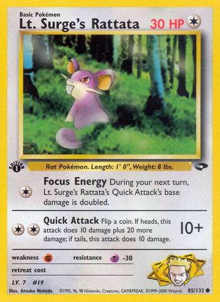 Lt. Surge's Rattata (85/132) [Gym Challenge Unlimited]