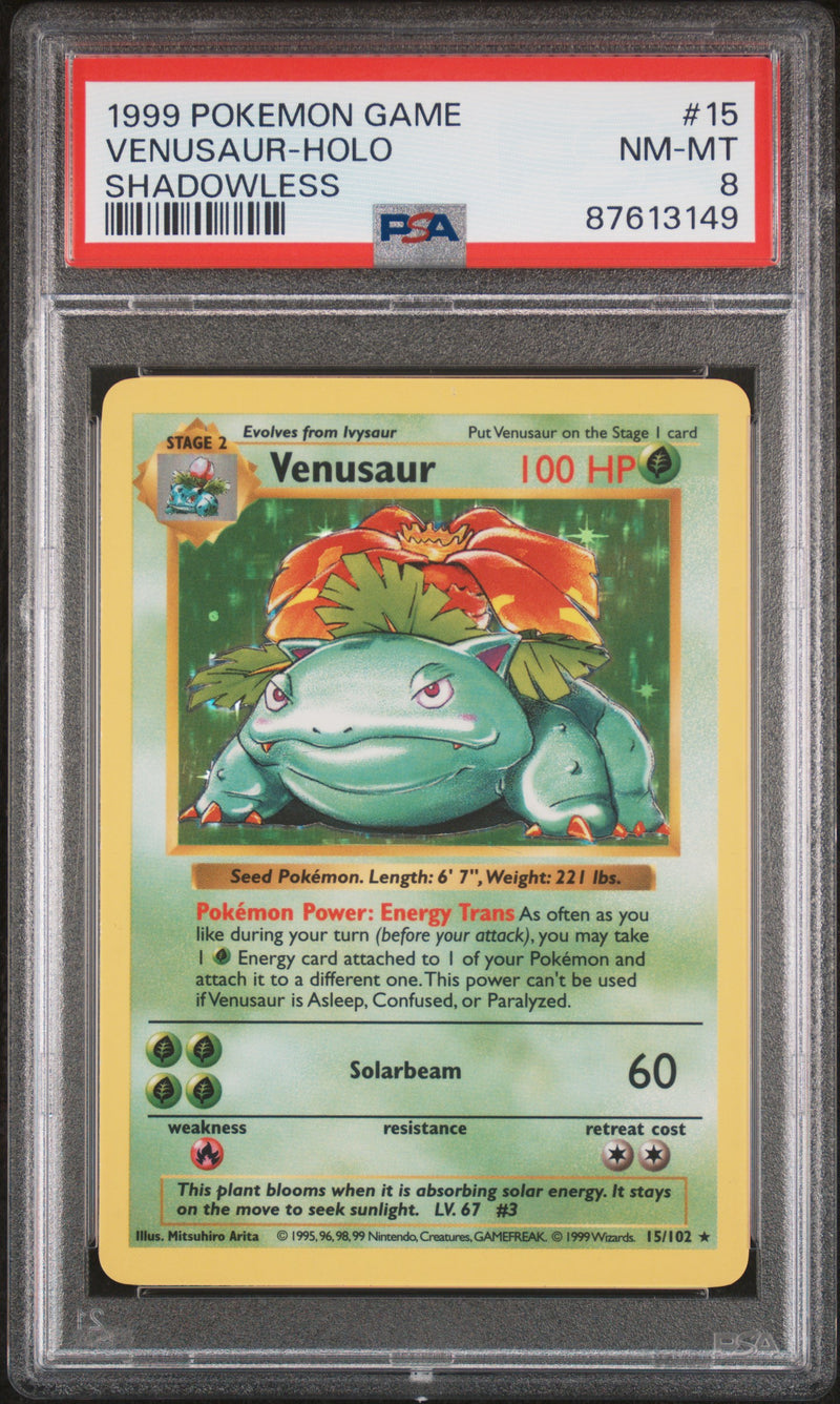 PSA 8 - Pokemon Base Set - Venusaur Shadowless