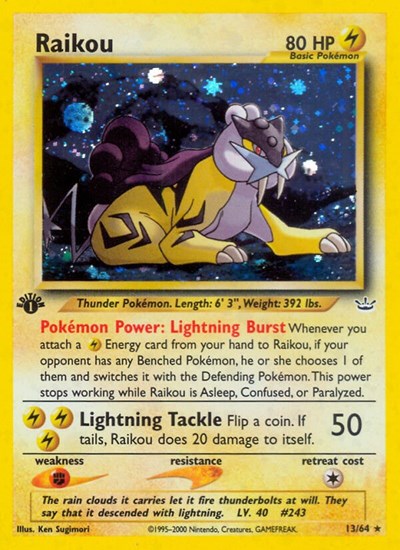 Raikou (13) - (13/64) - Neo Revelation - (Holo Rare)