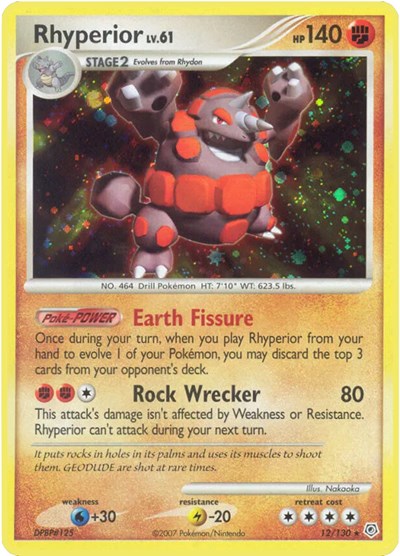 Rhyperior - (12/130) - Diamond and Pearl - (Holo Rare)
