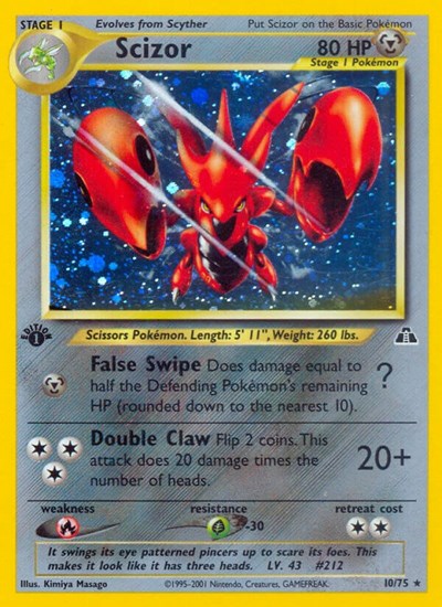 Scizor (10) - (10/75) - Neo Discovery - (Holo Rare)