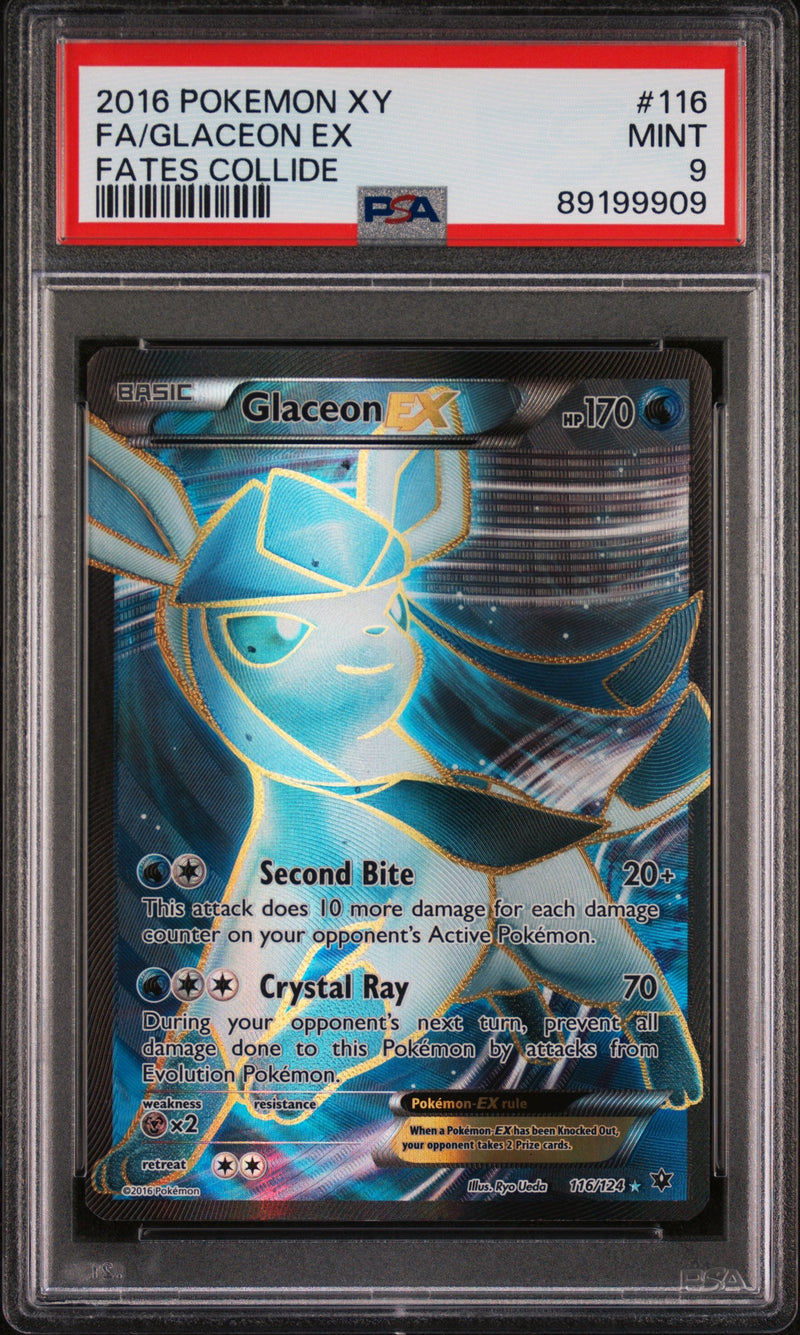 PSA 9 - Fates Collide - Glaceon Ex