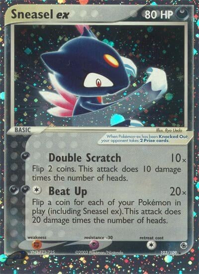 Sneasel ex - (103/109) - Ruby and Sapphire - (Ultra Rare)
