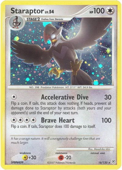 Staraptor - (16/130) - Diamond and Pearl - (Holo Rare)