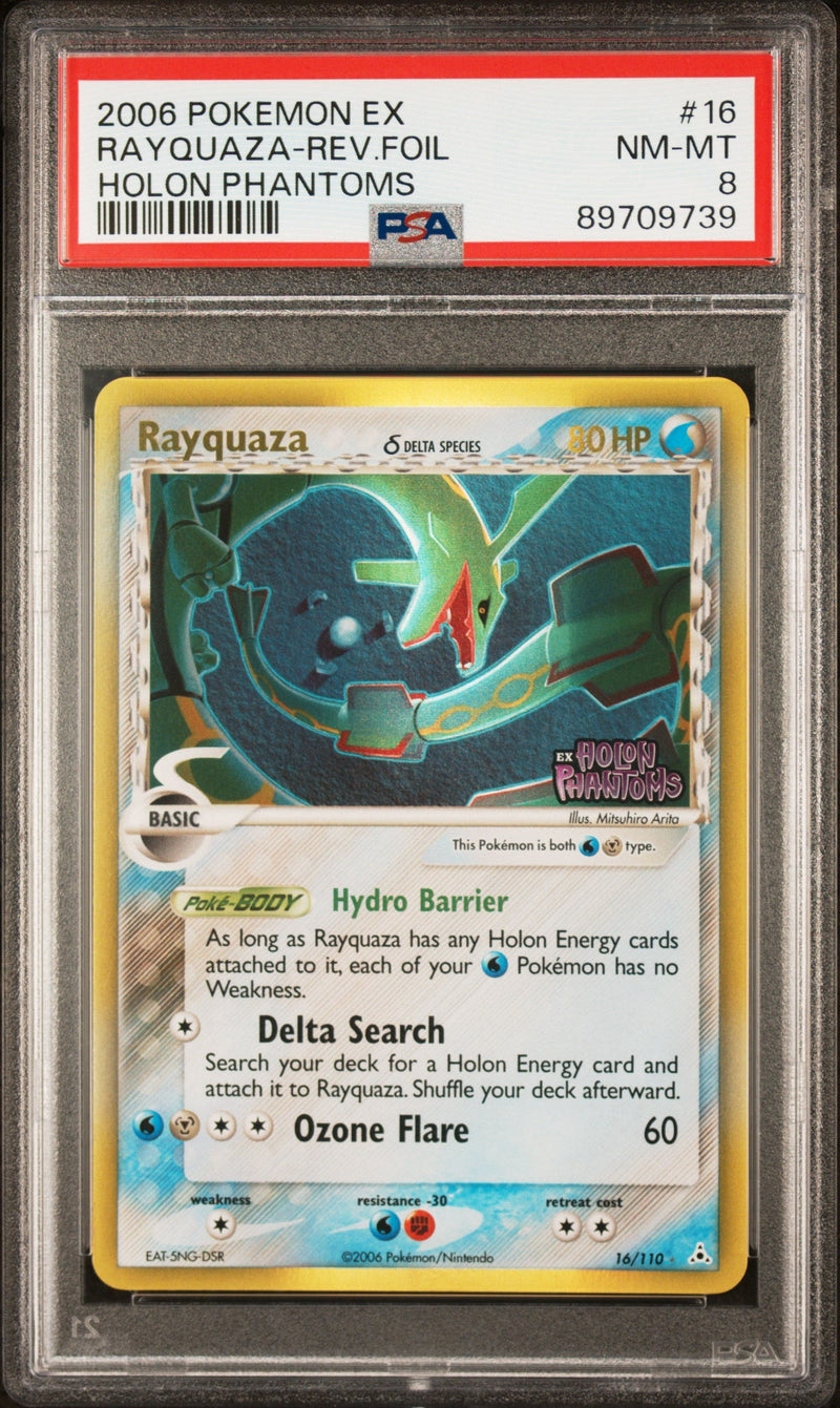 PSA 8 - Holon Phantoms - Rayqauza - Reverse Holo