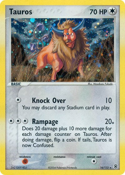 Tauros - (16/112) - EX FireRed & LeafGreen - (Holo Rare)