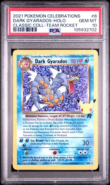 PSA 10 - Celebrations - Dark Gyarados